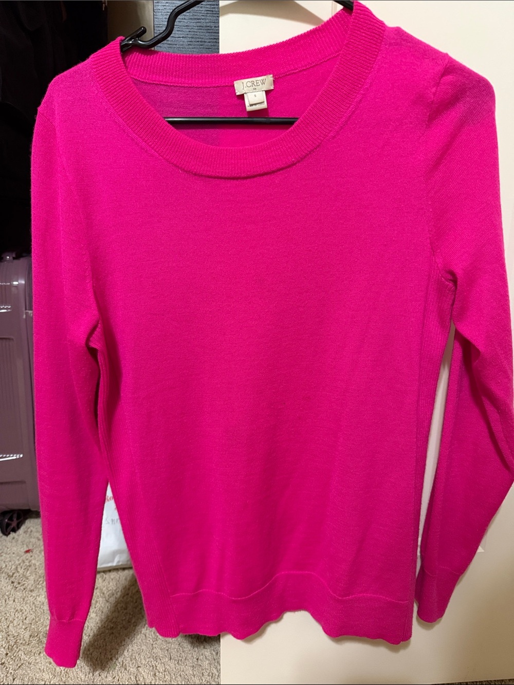 J. Crew Hot Pink Crewneck Sweater